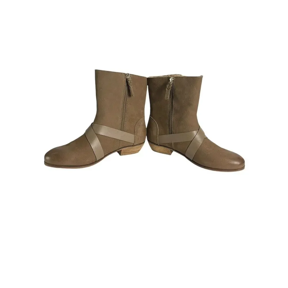 Softwalk Rayne Womens Brown Zipper Gold‎ Buckle Insulated Boots 10 M NWOB